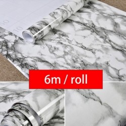 Muebles6Meter Waterproof Wallpaper Decorative Marble Contact Paper Countertops Roll for Counter Top Covers Cabinets Kitchen F...