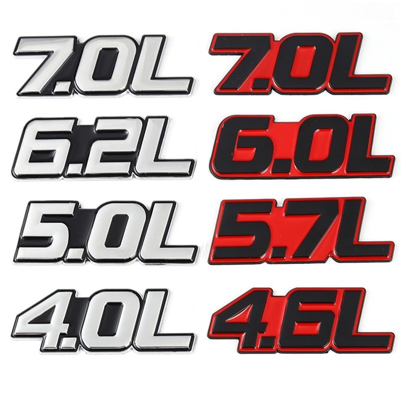 Pegatinas3D metal car sticker - engine size emblem - 4.0L - 7.0L Pegatinas3D metal car sticker - engine size emblem - 4.0L - 7.0L