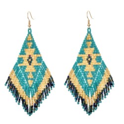 Ethnic style long earrings - with crystals beadsEarrings