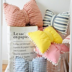 CojinesNordic style bow shaped pillow - strawberry / watermelon / pineapple / lemon printing