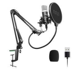 MicrófonosMicrófono de condensador para podcasts - cardioide de transmisión de PC profesional - kit - USB - 192kHZ / 24bit
