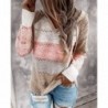 Multicolor hooded sweater - stitching patternHoodies & Jumpers