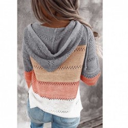 Hoodies & JerséisAutumn and winter ladies' new sweaters are best selling multicolor stitching hooded sweater pullover tops