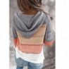 Hoodies & JerséisAutumn and winter ladies' new sweaters are best selling multicolor stitching hooded sweater pullover tops