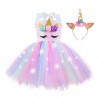 Unicorn dress - costume for girls - with headband / LED lightsCostumes