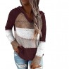 Hoodies & JerséisAutumn and winter ladies' new sweaters are best selling multicolor stitching hooded sweater pullover tops