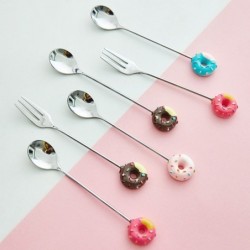 CubiertosDoughnut dessert spoon / fork - ideal for coffee and cake together - stainless steel - 1 piece