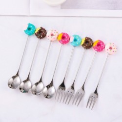 CubiertosDoughnut dessert spoon / fork - ideal for coffee and cake together - stainless steel - 1 piece