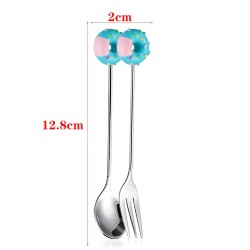 CubiertosDoughnut dessert spoon / fork - ideal for coffee and cake together - stainless steel - 1 piece