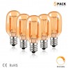 Vintage LED bulb - Edison tube - T22 - 2200K - E12 / E14 - 1W - dimmable - amber glass - 5 piecesE14