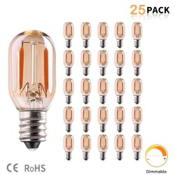 E14Vintage LED bulb - Edison tubular - T22 - E12 - E14 - 1W - dimmable - 2200K gold