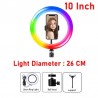 Trípodes y soportesT33CM 26CM RGB led ring light - with tripod - photography - makeup - selfies - video - live