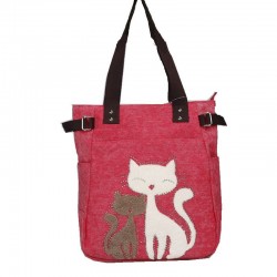 Bolsos de manoClassic canvas bag with printed cat