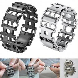 Pulseras29 in 1 multi tool - stainless steel bracelet - screwdriver / bottle / can opener / allen wrench