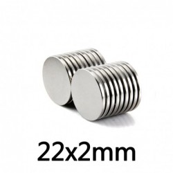 N35N35 - neodymium magnet - strong round cylinder - 22 * 2 mm