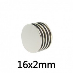 N35N35 - neodymium magnet - strong round disc - 16 * 2 mm