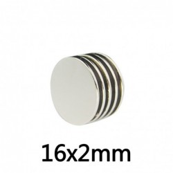 N35 - neodymium magnet - strong round disc - 16 * 2 mmN35