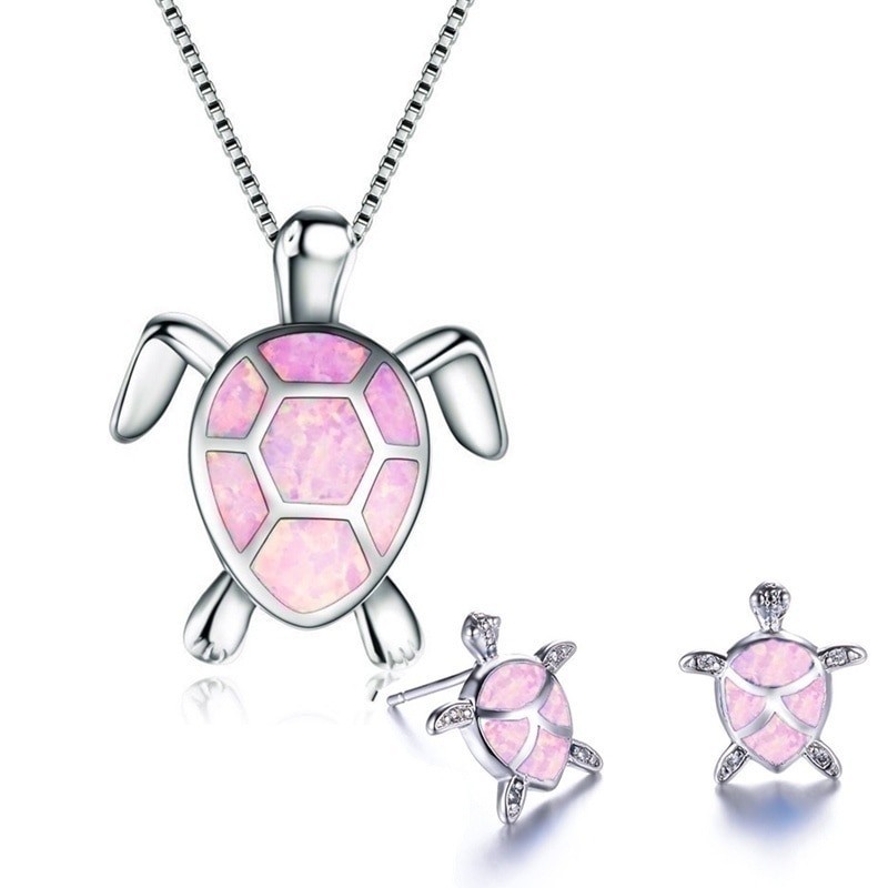 Elegant necklace / earrings with sea turtle - jewellery setJewellery Sets