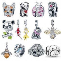 PulseraCharms / beads / pendants - for bracelet - 925 sterling silver - ladybug - cat - bulldog - turtle - elephant - bee