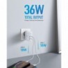 Cargadores36W - 2-port PIQ 3.0 - type-C - wall charger - with foldable plug