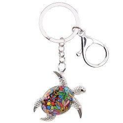 Metal keychain with enamel sea turtleKeyrings