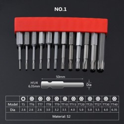 Brocas & taladros12PCS magnetic screw driver set - 1/4" hex / 50 / 75 / 100mm