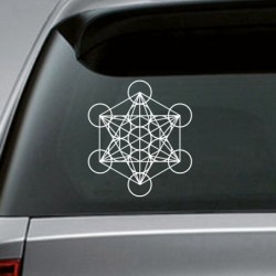 PegatinasCubo de metatrón - pegatina de geometría sagrada - para coche / portátil / ventana