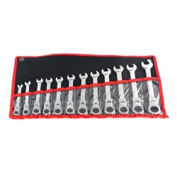 Herramientas & mantenimientoJuego de llaves para coche - tuerca de engranaje ajustable - cabezal flexible - con bolsa - 12 pi...