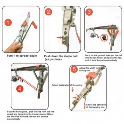 HerramientasFishing rod holder - bracket - automatic spring - adjustable - foldable - stainless steel