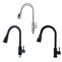 Grifos de cocinaKitchen faucet - pull-out head nozzle - rotatable - stainless steel