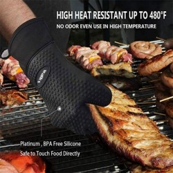 LimpiezaLong protective glove - for cleaning / BBQ - heat resistant - silicone - 1 piece