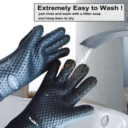 LimpiezaLong protective glove - for cleaning / BBQ - heat resistant - silicone - 1 piece