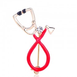 BrochesStethoscope shaped brooch with crystal