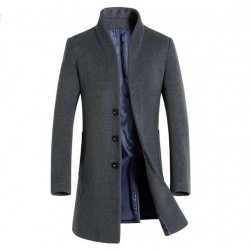 ChaquetasMen's wool coat - long jacket - slim fit