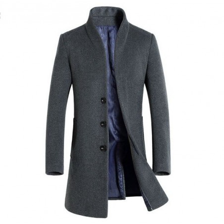 Men's wool coat - long jacket - slim fitJackets