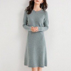 VestidosElegant knitted dress - 100% cashmere / wool - knee length