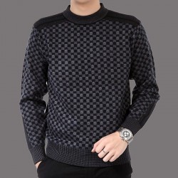 Hoodies & SudaderaFashionable plaid knitted sweater - cashmere / wool - slim fit
