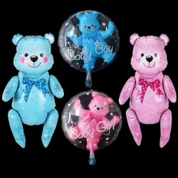 GlobosBaby shower - globos - osito de peluche / cochecito - para niños / niñas