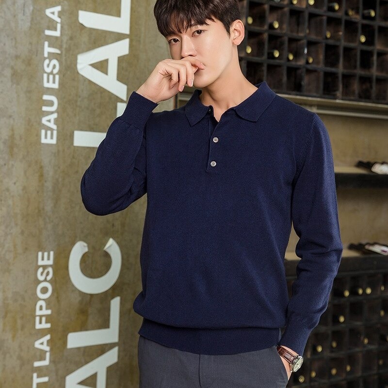Hoodies & SudaderaMen's POLO pullover - t-shirt with buttons - cashmere