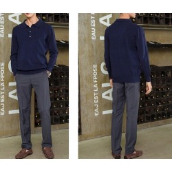 Hoodies & SudaderaMen's POLO pullover - t-shirt with buttons - cashmere