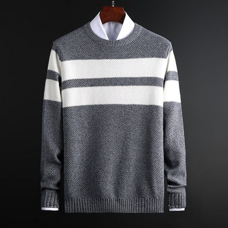 Classic knitted sweater with stripes - cashmere / cottonHoodies & Sweatshirt