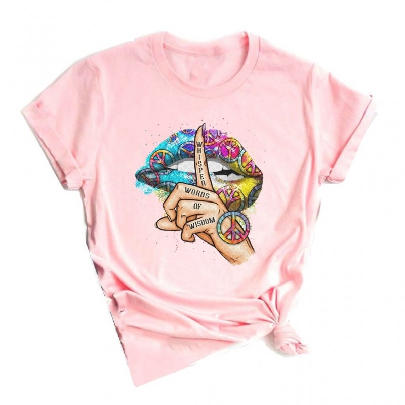 Blusas y camisasLips / whisper words / watercolor graphic - trendy short sleeve t-shirt