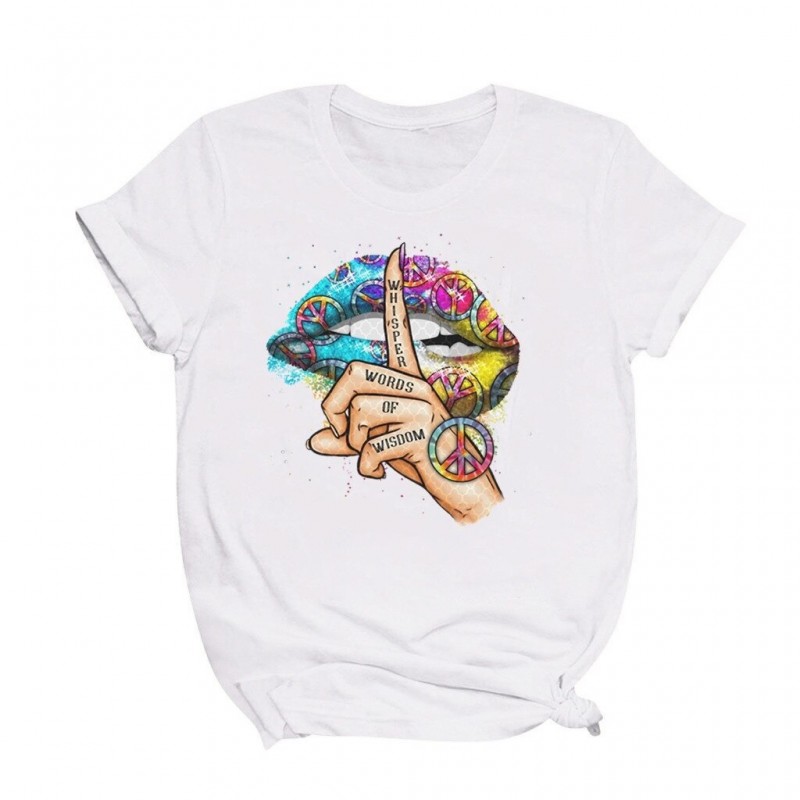 Blusas y camisasLips / whisper words / watercolor graphic - trendy short sleeve t-shirt