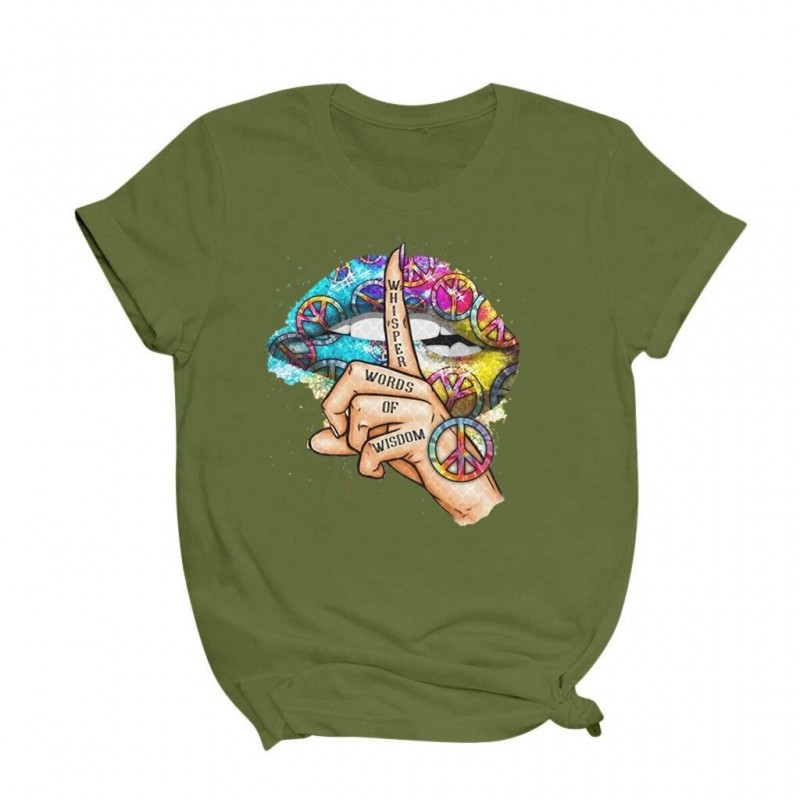 Blusas y camisasLips / whisper words / watercolor graphic - trendy short sleeve t-shirt