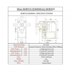 Helicópteros R/COriginal EMAX ES08MA II 12g - mini metal gear - analog servo - for RC toys