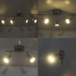 Ceiling / wall lamp - rotatable - 360 degree adjustable - GU10 base - stainless steelWall lights