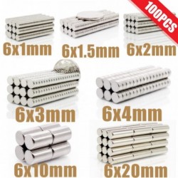 N35100Pcs Mini Small N35 Round Magnet 6x1 6x2 6x3 6x4 6x10 6x20 mm Neodymium Magnet Permanent NdFeB Super Strong Powerful Mag...
