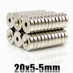 N35N35 - neodymium magnet - round countersunk disc - 20 * 5mm - with 5mm hole