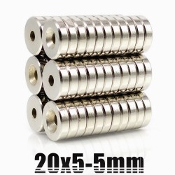 N35N35 - neodymium magnet - round countersunk disc - 20 * 5mm - with 5mm hole