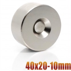 N35 - neodymium magnet - round countersunk disc - 40 * 20mm - with 10mm holeN35
